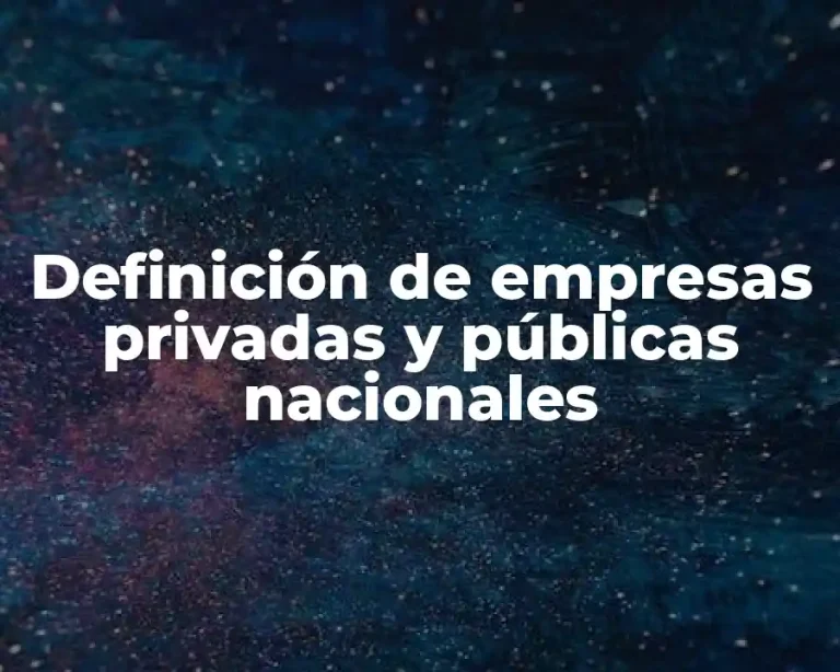 Definición de empresas privadas y públicas nacionales