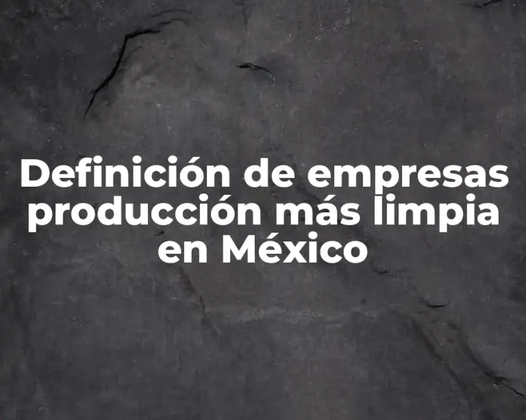 Definición de empresas producción más limpia en México