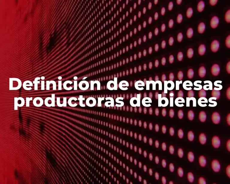 Definición de empresas productoras de bienes