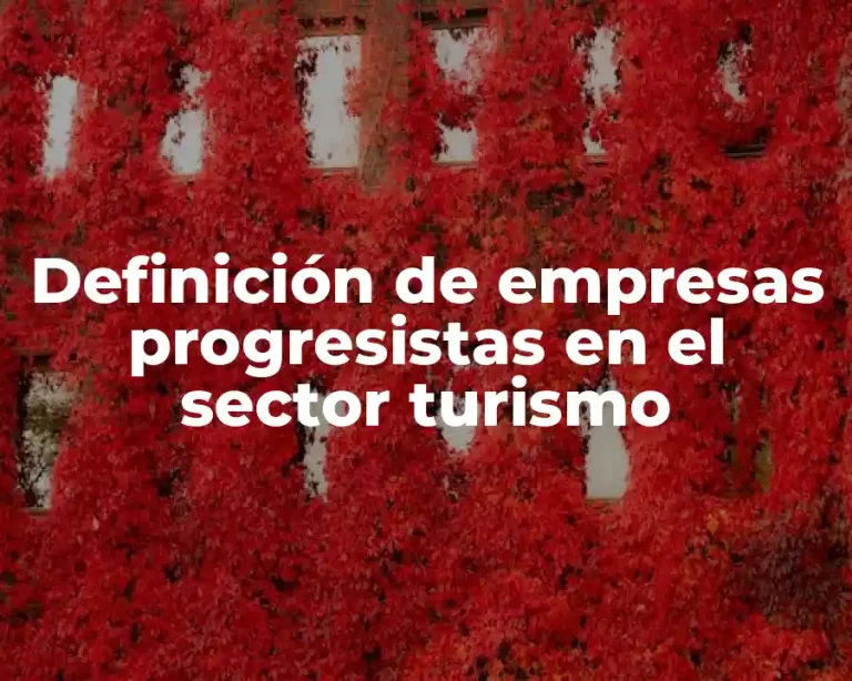 Definición de empresas progresistas en el sector turismo