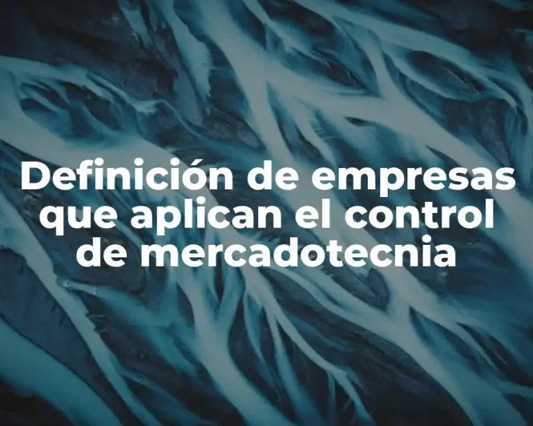 Definición de empresas que aplican el control de mercadotecnia