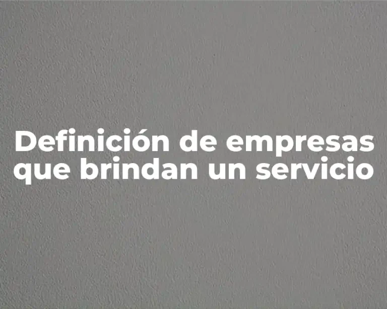 Definición de empresas que brindan un servicio