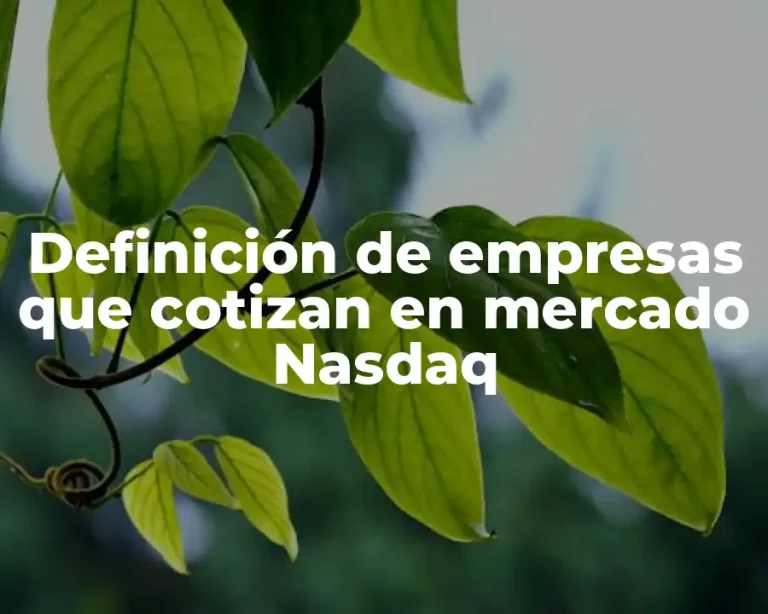 Definición de empresas que cotizan en mercado Nasdaq