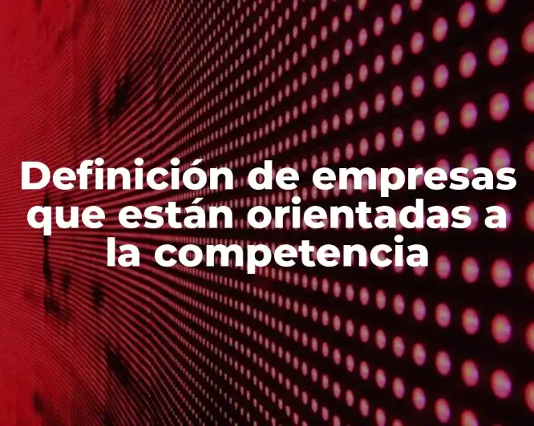 Definición de empresas que están orientadas a la competencia