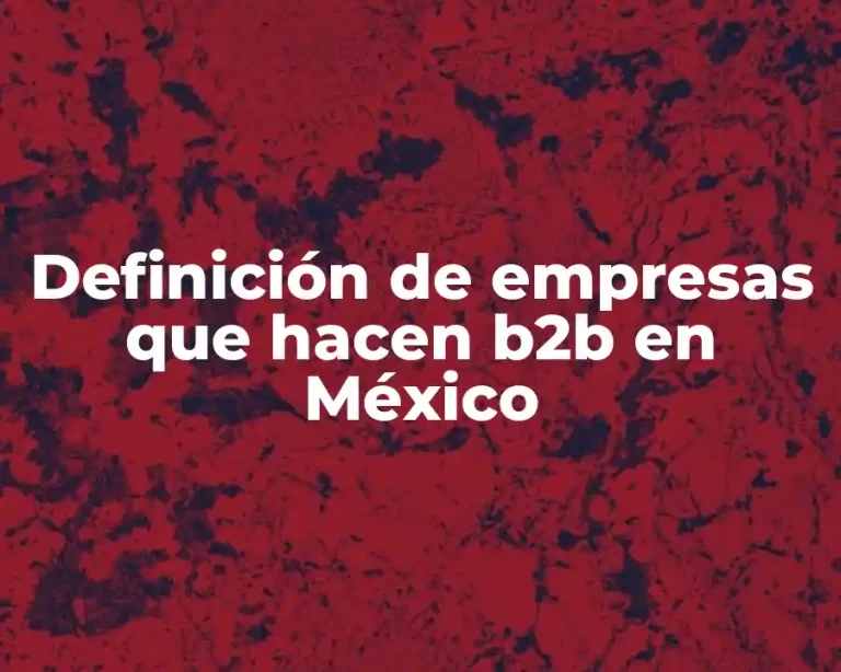 Definición de empresas que hacen b2b en México