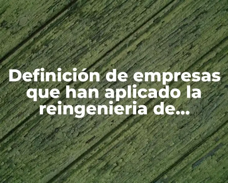 Definición de empresas que han aplicado la reingenieria de procesos
