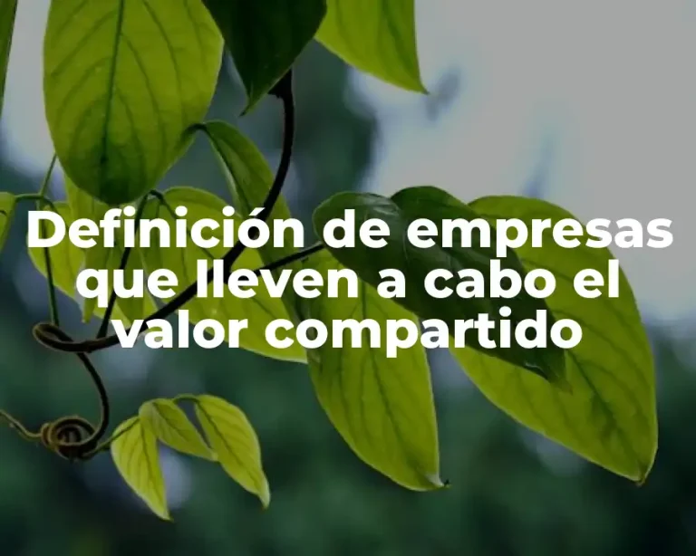 Definición de empresas que lleven a cabo el valor compartido