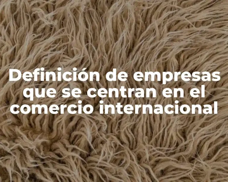 Definición de empresas que se centran en el comercio internacional