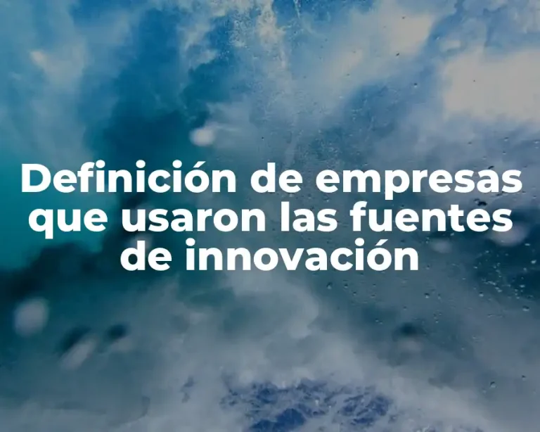 Definición de empresas que usaron las fuentes de innovación