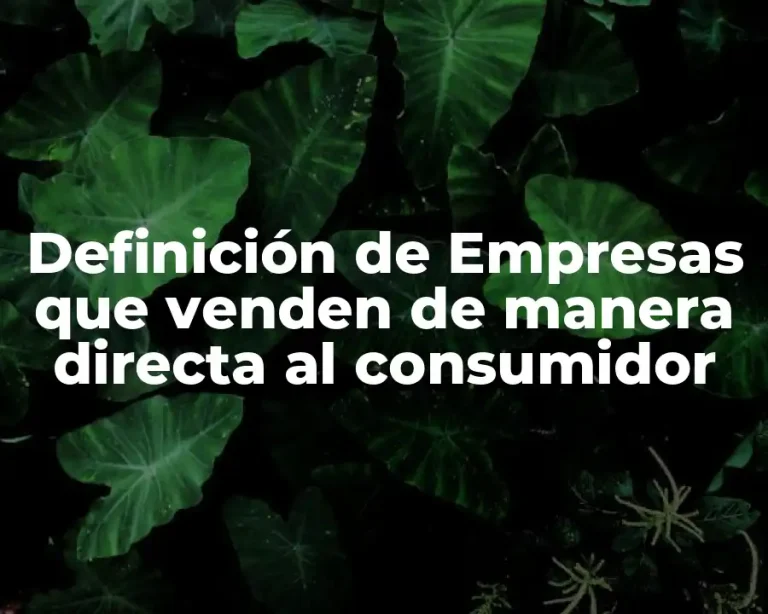Definición de Empresas que venden de manera directa al consumidor