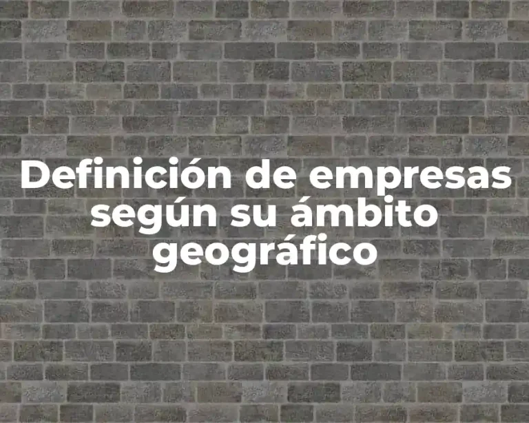 Definición de empresas según su ámbito geográfico