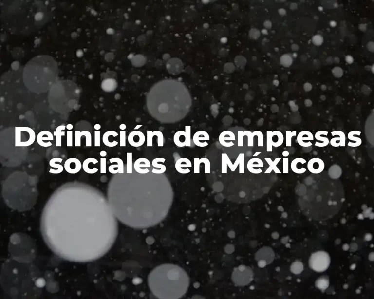 Definición de empresas sociales en México