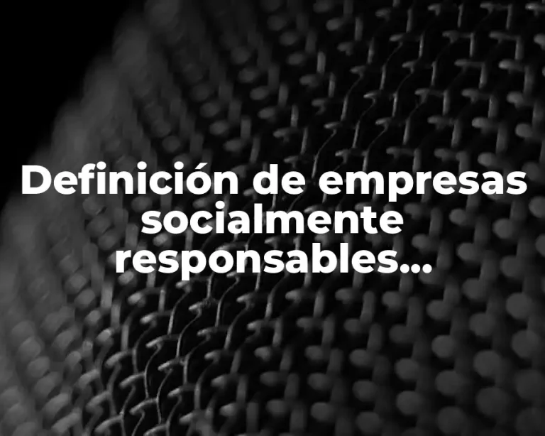 Definición de empresas socialmente responsables mexicanas