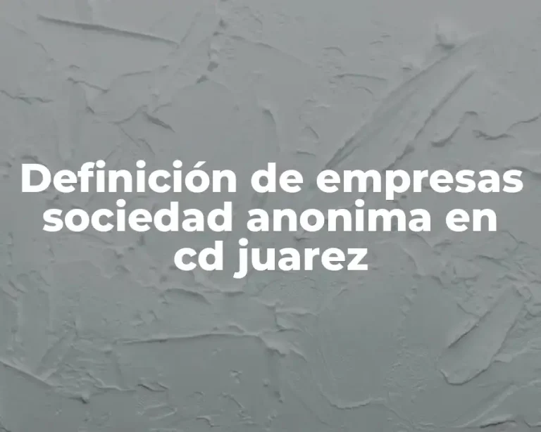 Definición de empresas sociedad anonima en cd juarez