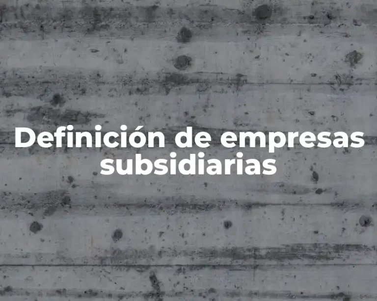 Definición de empresas subsidiarias