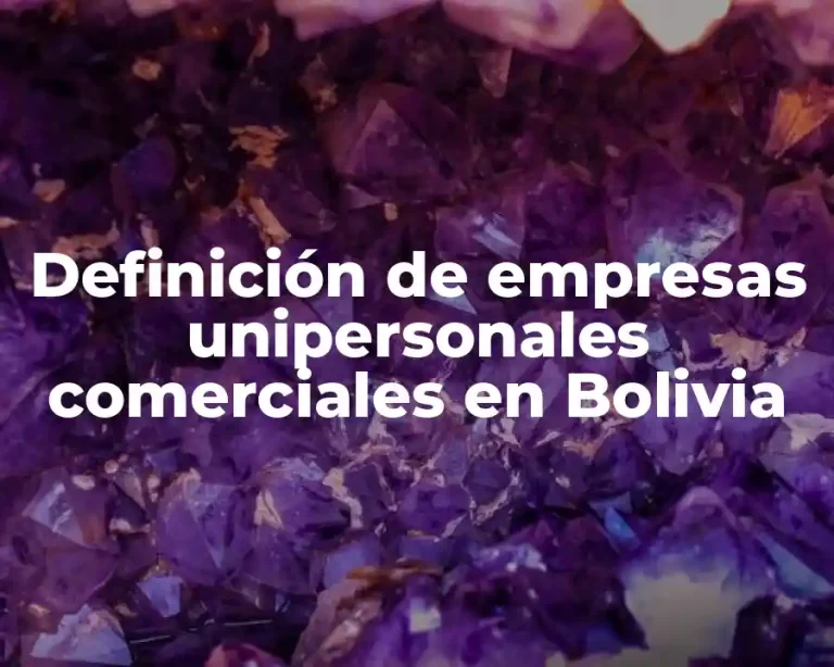 Definición de empresas unipersonales comerciales en Bolivia