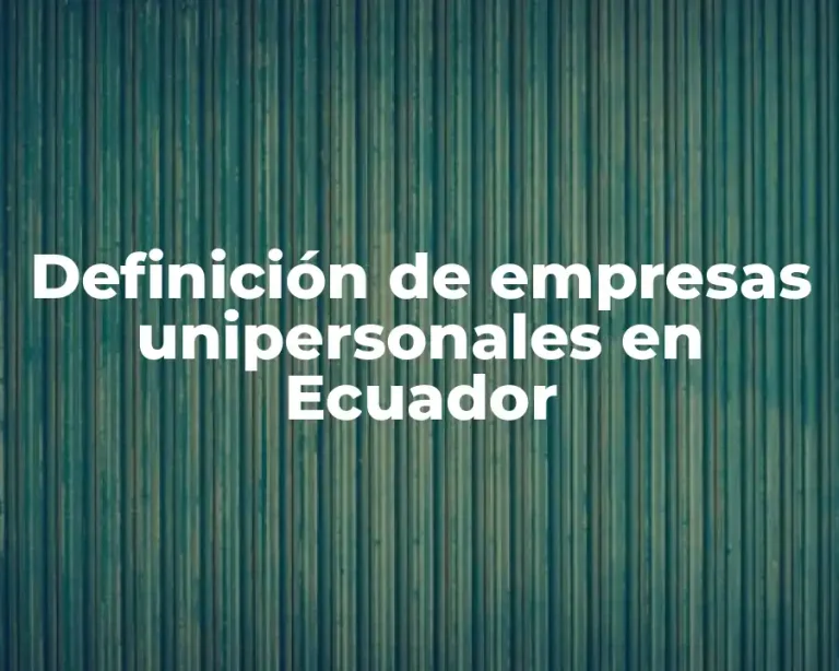 Definición de empresas unipersonales en Ecuador