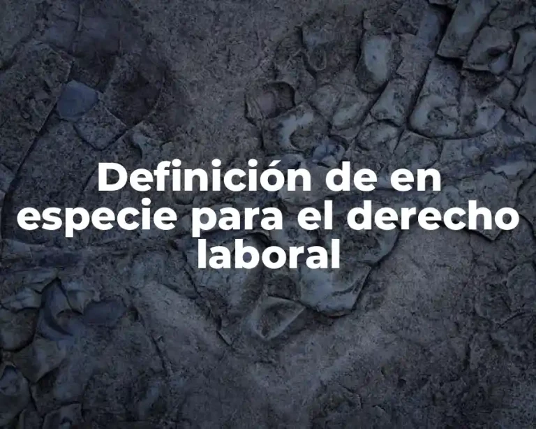 Definición de en especie para el derecho laboral