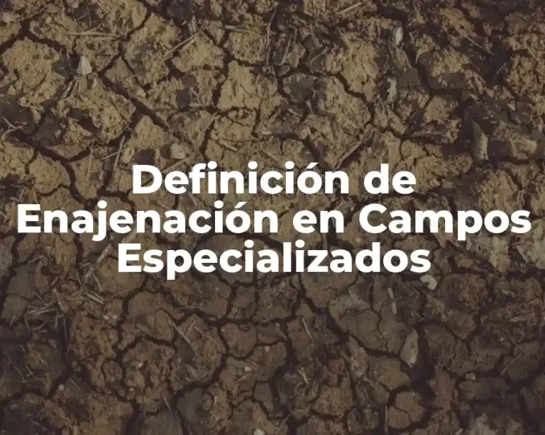 Definición de Enajenación en Campos Especializados