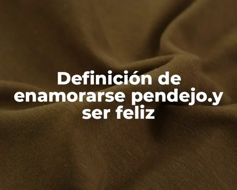 Definición de enamorarse pendejo.y ser feliz