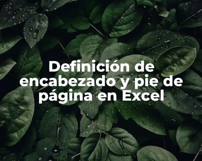 Definición de encabezado y pie de página en Excel