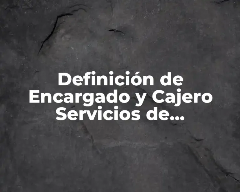 Definición de Encargado y Cajero Servicios de Estacionamientos Toks