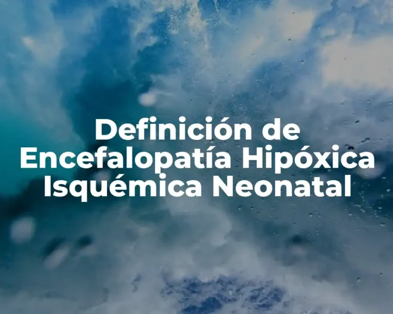 Definición de Encefalopatía Hipóxica Isquémica Neonatal