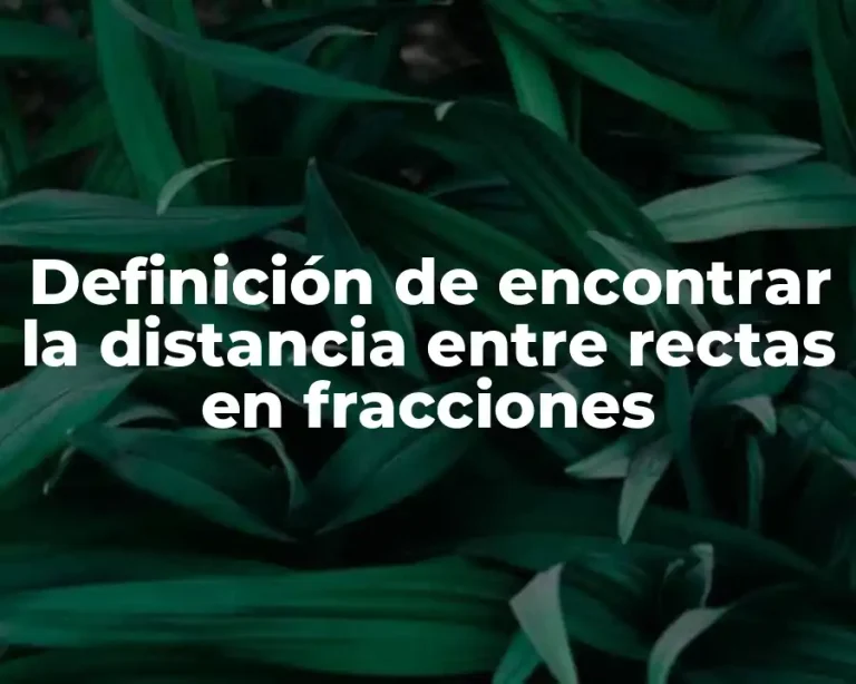 Definición de encontrar la distancia entre rectas en fracciones