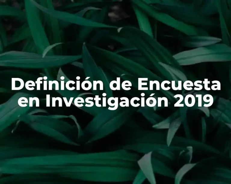 Definición de Encuesta en Investigación 2019