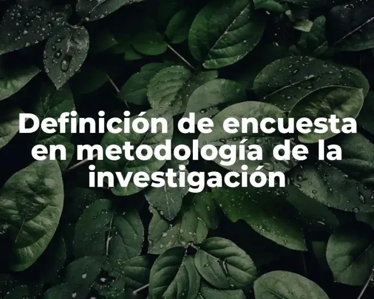 Definición de encuesta en metodología de la investigación