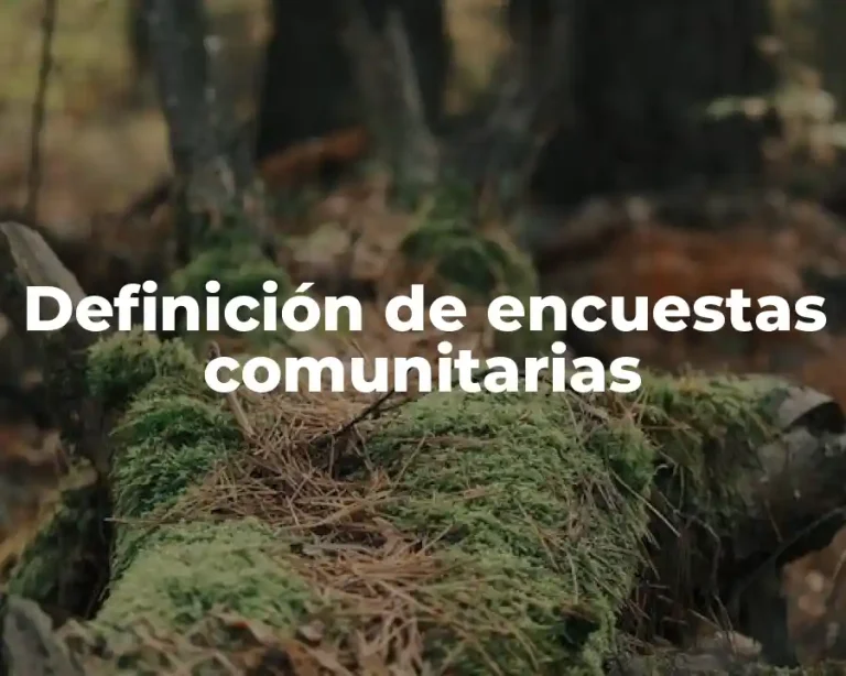 Definición de encuestas comunitarias