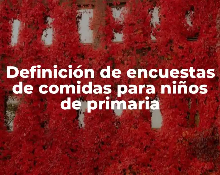 Definición de encuestas de comidas para niños de primaria