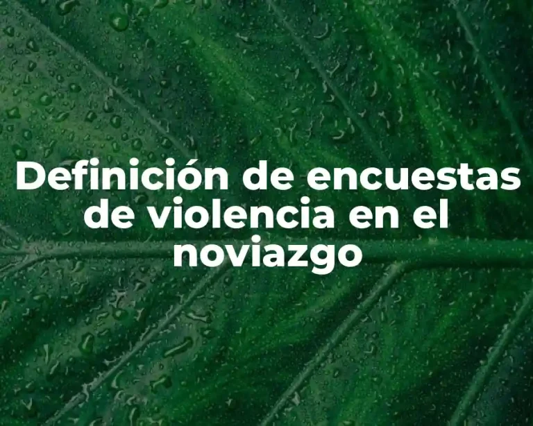 Definición de encuestas de violencia en el noviazgo