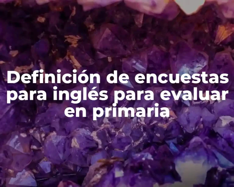 Definición de encuestas para inglés para evaluar en primaria