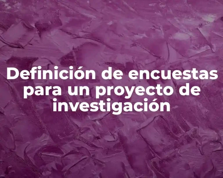 Definición de encuestas para un proyecto de investigación