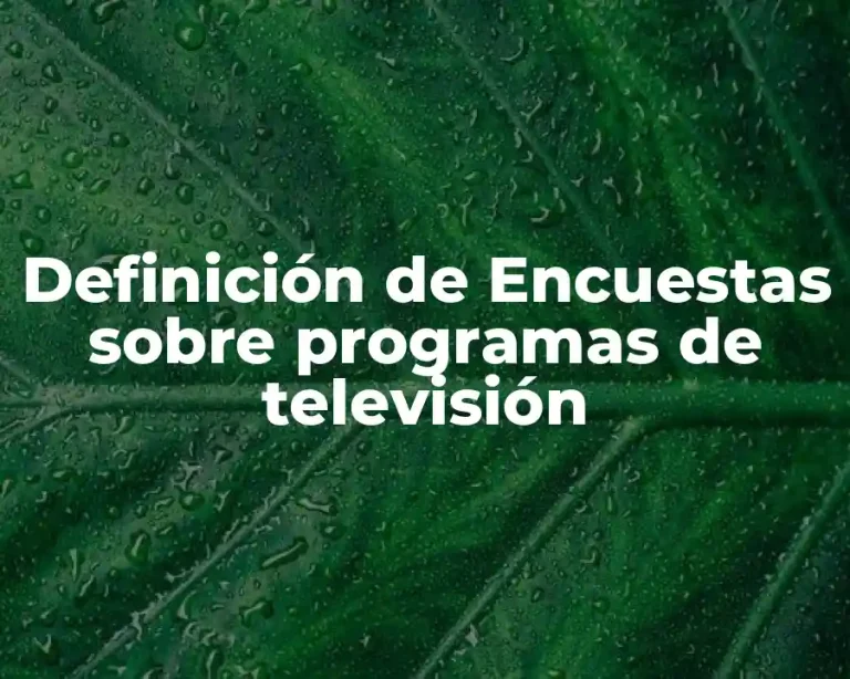 Definición de Encuestas sobre programas de televisión