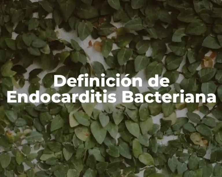 Definición de Endocarditis Bacteriana