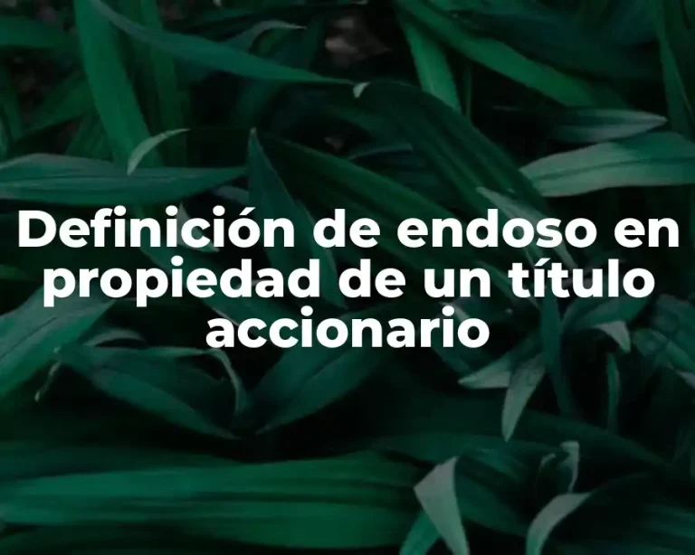 Definición de endoso en propiedad de un título accionario