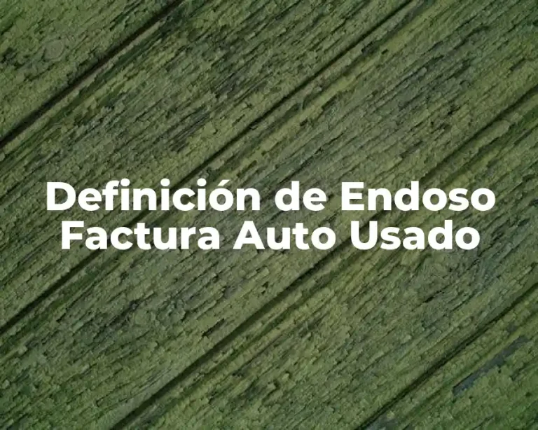 Definición de Endoso Factura Auto Usado