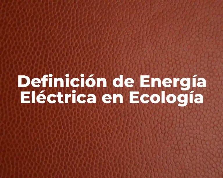 Definición de Energía Eléctrica en Ecología