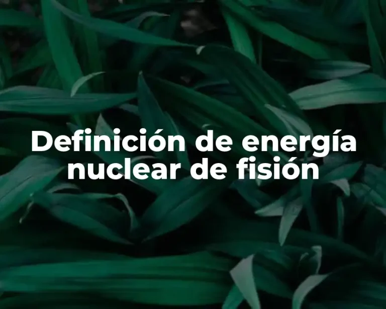 Definición de energía nuclear de fisión