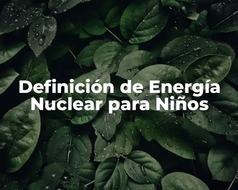 Definición de Energía Nuclear para Niños