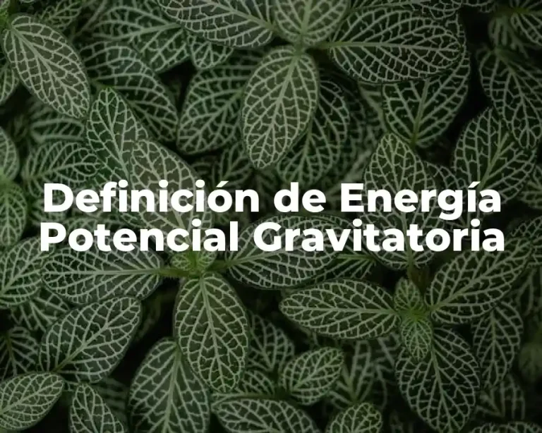 Definición de Energía Potencial Gravitatoria