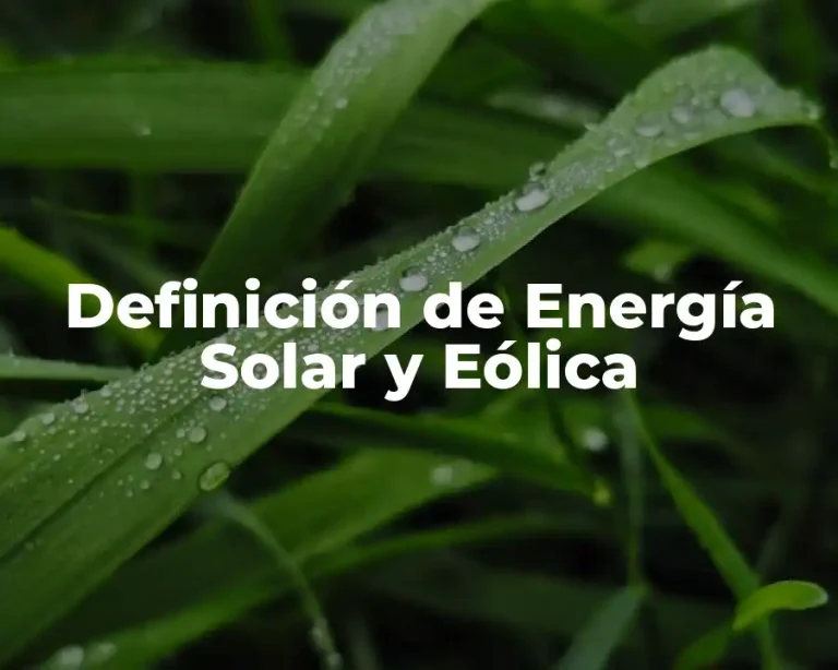 Definición de Energía Solar y Eólica