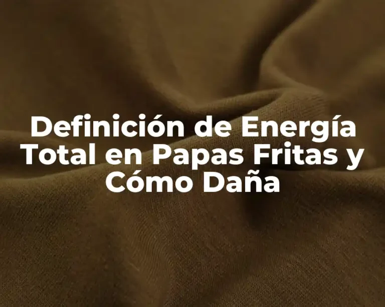 Definición de Energía Total en Papas Fritas y Cómo Daña