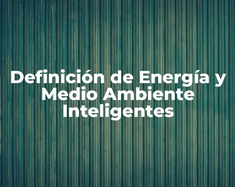 Definición de Energía y Medio Ambiente Inteligentes
