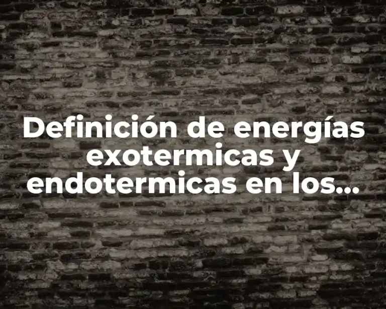 Definición de energías exotermicas y endotermicas en los seres vivos