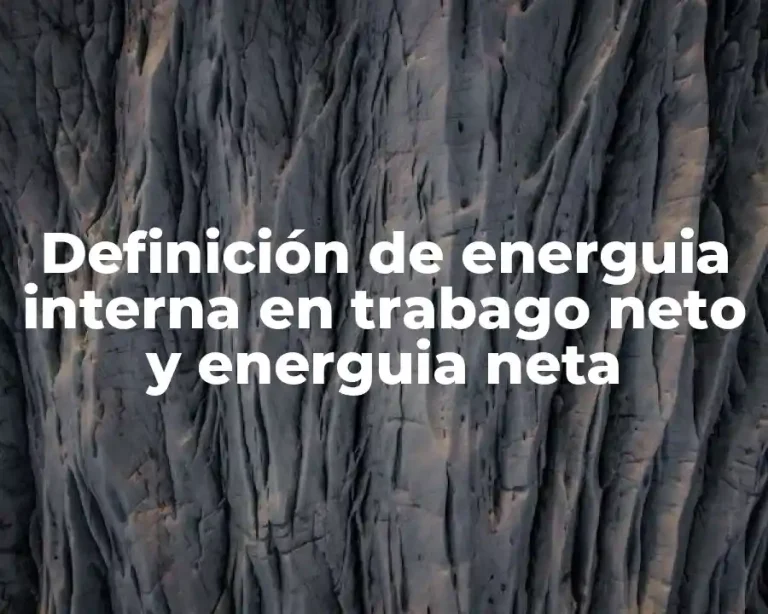 Definición de energuia interna en trabago neto y energuia neta