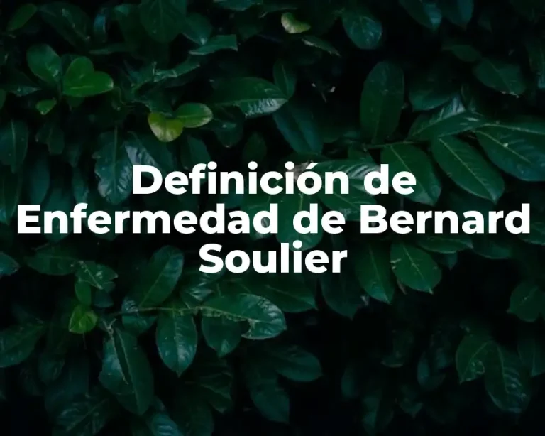 Definición de Enfermedad de Bernard Soulier