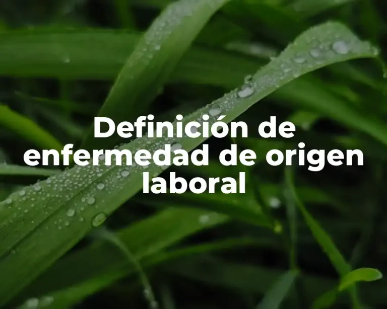 Definición de enfermedad de origen laboral